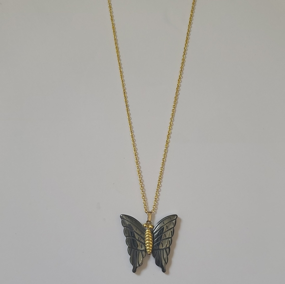 Hematite Butterfly Necklace - Picture 2 of 11